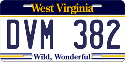 WV license plate DVM382
