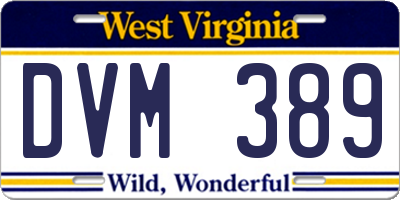 WV license plate DVM389