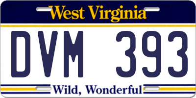 WV license plate DVM393