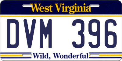 WV license plate DVM396