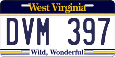 WV license plate DVM397