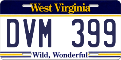 WV license plate DVM399