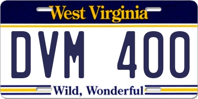 WV license plate DVM400