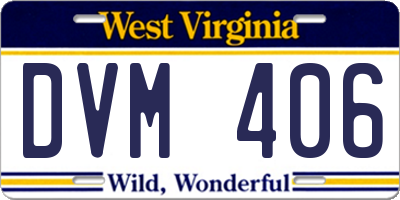 WV license plate DVM406