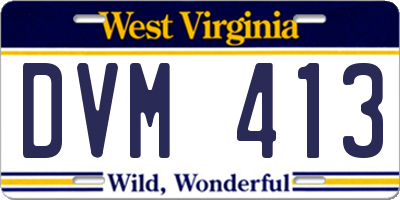 WV license plate DVM413