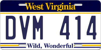 WV license plate DVM414