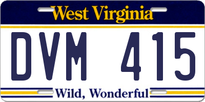 WV license plate DVM415