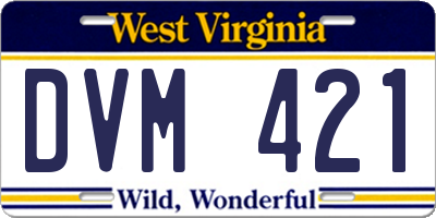 WV license plate DVM421