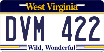 WV license plate DVM422
