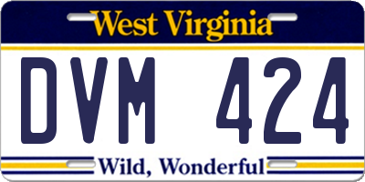 WV license plate DVM424