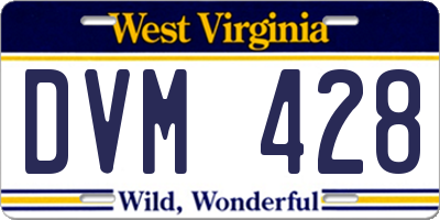 WV license plate DVM428