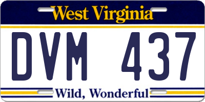 WV license plate DVM437