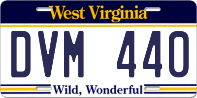 WV license plate DVM440