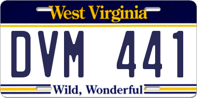 WV license plate DVM441