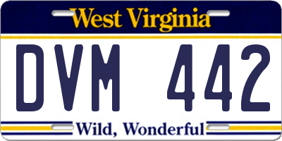 WV license plate DVM442