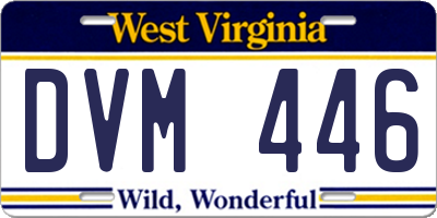 WV license plate DVM446