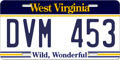 WV license plate DVM453