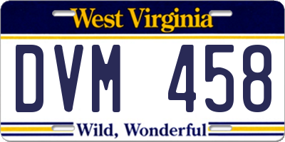 WV license plate DVM458