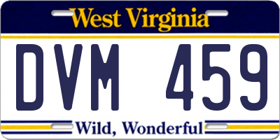 WV license plate DVM459