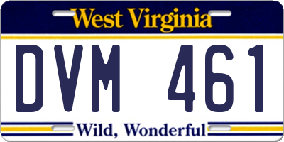 WV license plate DVM461