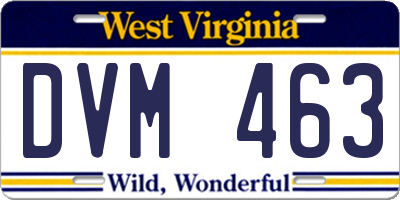 WV license plate DVM463