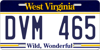 WV license plate DVM465