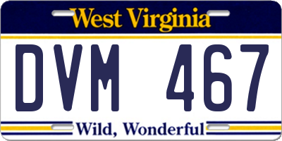 WV license plate DVM467