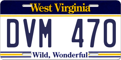 WV license plate DVM470
