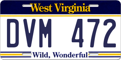 WV license plate DVM472