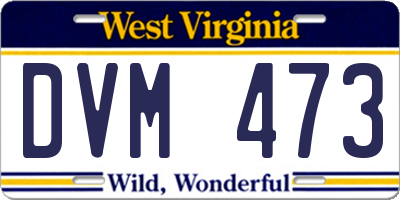 WV license plate DVM473