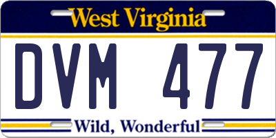 WV license plate DVM477