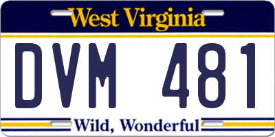 WV license plate DVM481