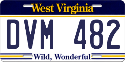 WV license plate DVM482