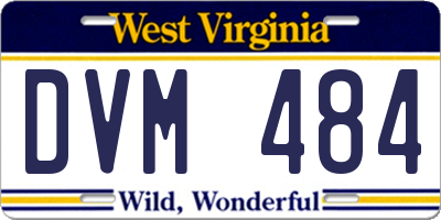 WV license plate DVM484