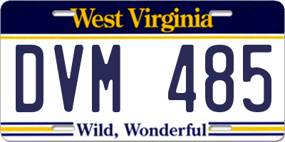 WV license plate DVM485