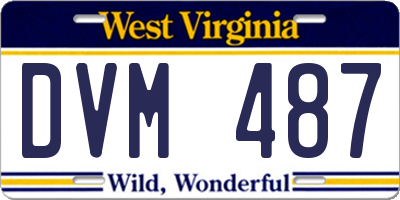 WV license plate DVM487