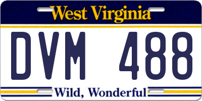 WV license plate DVM488