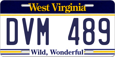 WV license plate DVM489