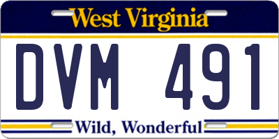 WV license plate DVM491