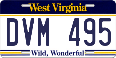 WV license plate DVM495