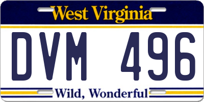 WV license plate DVM496