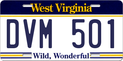 WV license plate DVM501