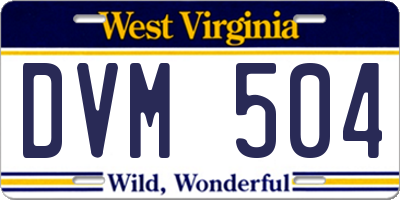 WV license plate DVM504