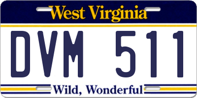 WV license plate DVM511