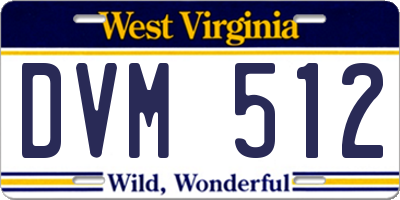 WV license plate DVM512
