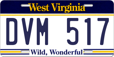 WV license plate DVM517