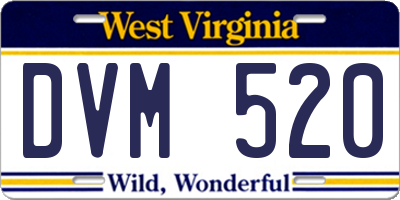 WV license plate DVM520