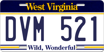 WV license plate DVM521