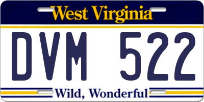 WV license plate DVM522