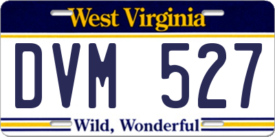 WV license plate DVM527